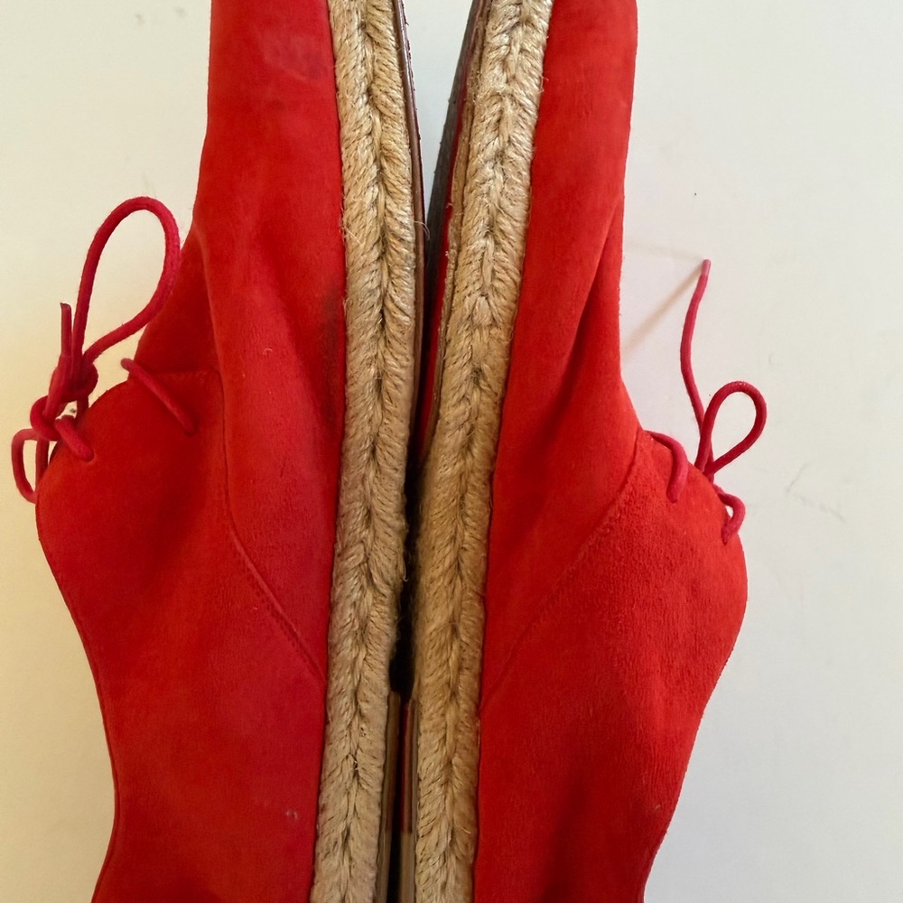 Men’s Christian Louboutin Red Suede Espadrille Shoes - Picture 4 of 7
